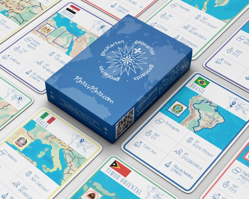 Geocartas Mundo con cartas de fondo