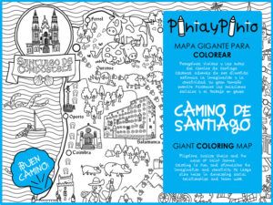 Front cover coloring map of the Way of Saint James