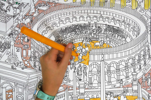 Color Roman Colosseum - giant coloring map of Imperial Rome