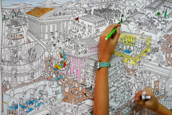 Giant coloring map of Imperial Rome
