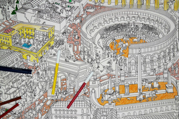 Giant coloring map of Imperial Rome