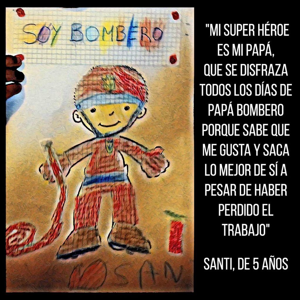 Message from Santi, 5 years old, to his dad