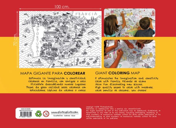 Mapa gigante de España para colorear - contraportada