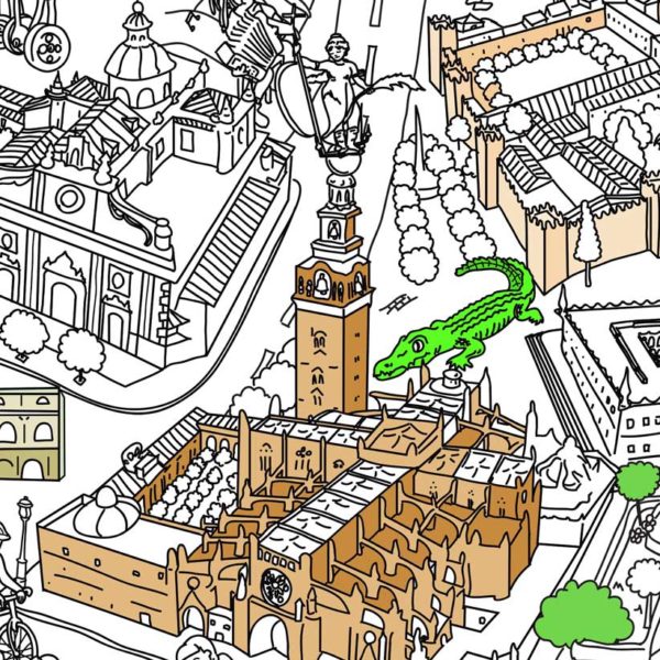 LA GIRALDA Y EL GIRALDILLO sulla mappa di Siviglia per bambini