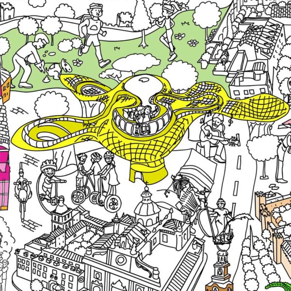 dettaglio dei las setas di Siviglia sulla mappa da colorare di Pinta y Pinto