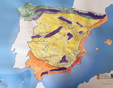 esempio di utilizzo dei climi della Spagna en el Mappa muta della Spagna e un 