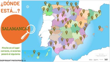 Game to position the province on the interactive map of Spain.