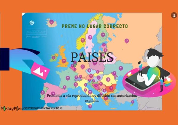 game to identify the country on the interactive silent map europe