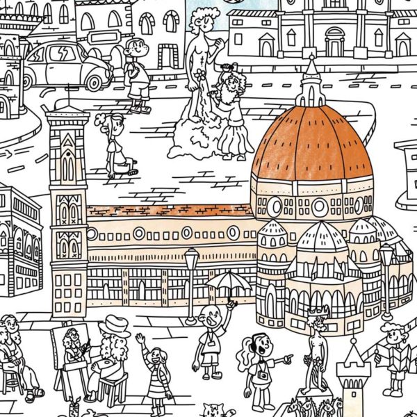Duommo di Firenze sulla mappa da colorare di Firenze.