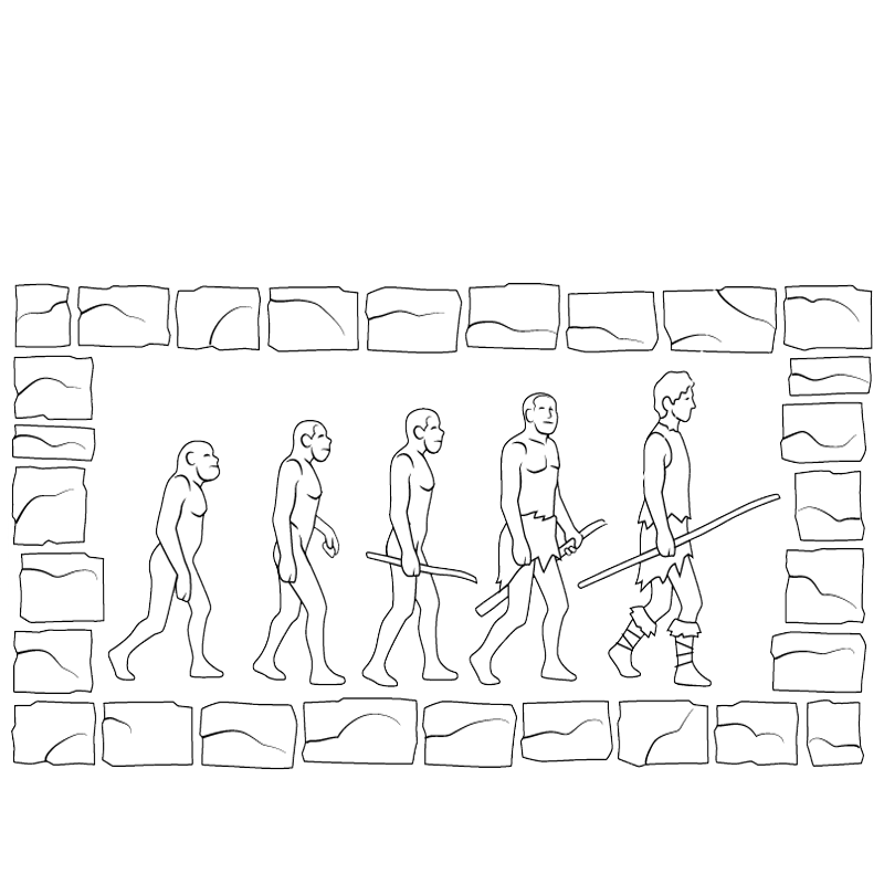 tabella che mostra l'evoluzione dell'uomo nella preistoria