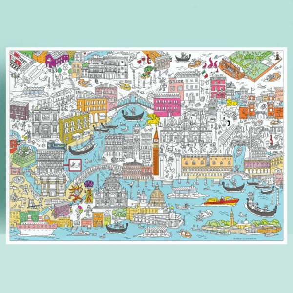 map of Venice with some parts coloured in