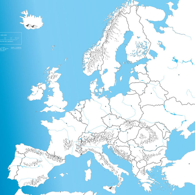 Mapa mudo de Europa - Pinta y Pinto